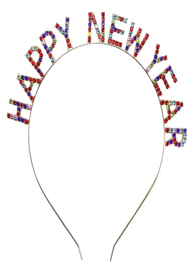Gosuoa Happy New Year Headbands for Women, Rhinestone New Years Eve Headband, New Years Hair Accessories - Image 1